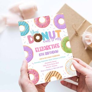 Donut Birthday Party Invitation, Donut Birthday Invite, Donut Party Invitation