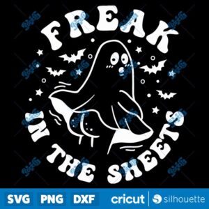 Funny Spooky Freak In The Sheets Halloween Floral Ghost SVG