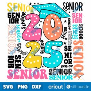 Groovy Senior 2025 Graduation School Vibes SVG