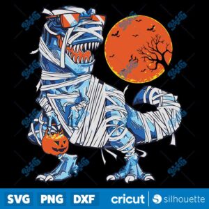 Halloween For Dinosaur T Rex Mummy Pumpkin SVG