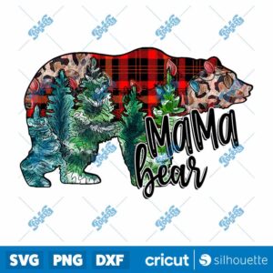 Mama Bear PNG, Mama Bear Buffalo Plain Christmas PNG