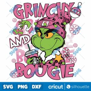 Pink Grinchy And Bougie Christmas SVG