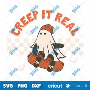 Retro Halloween Creep It Real Vintage Ghost Halloween SVG