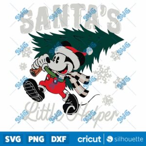 Santas Little Helper Mickey Christmas Tree SVG