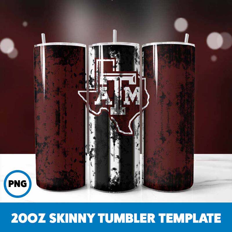 Texas Am Grunge Tumbler Wrap 20oz Skinny Tumbler Wrap Digital Download